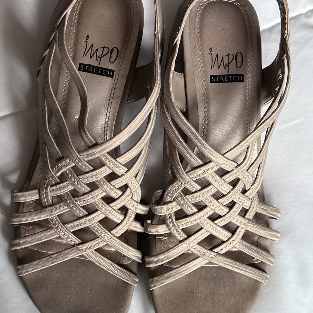 Impo Tan Woven Sandals Flat Comfort